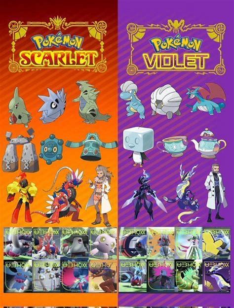 Pokémon Violet and Scarlet exclusives list .